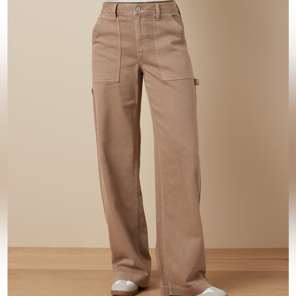 American Eagle Dreamy Drape Woven Super High-Waisted Baggy Wide-Leg Pants